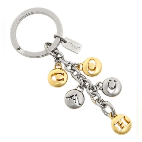 COACH SILVER/GOLD KEY CHAIN KEY FOB! - Picture 1 of 6